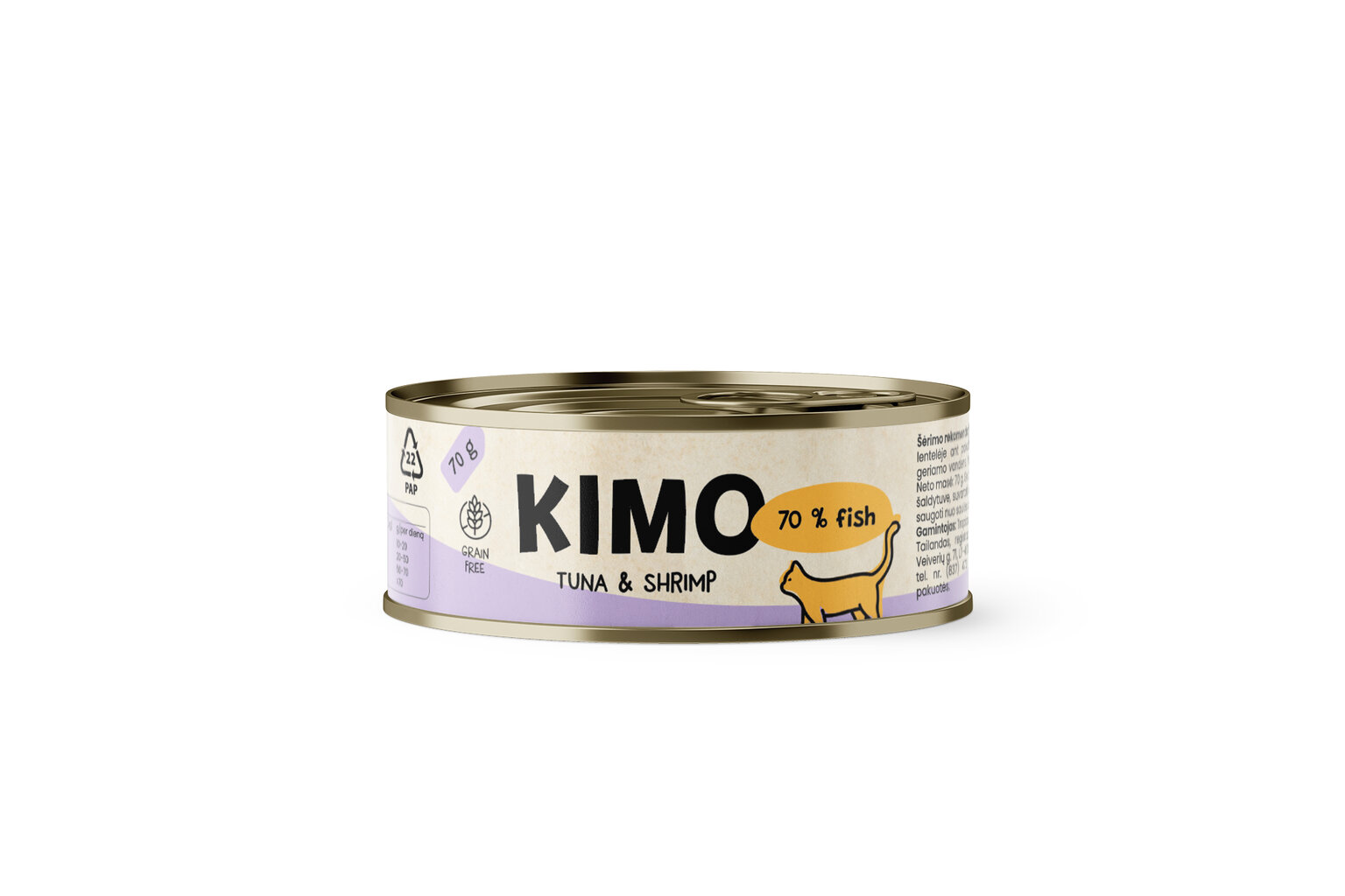 Kimo Tuna & Shrimp konservai katėms 70g kaina ir informacija | Konservai katėms | pigu.lt