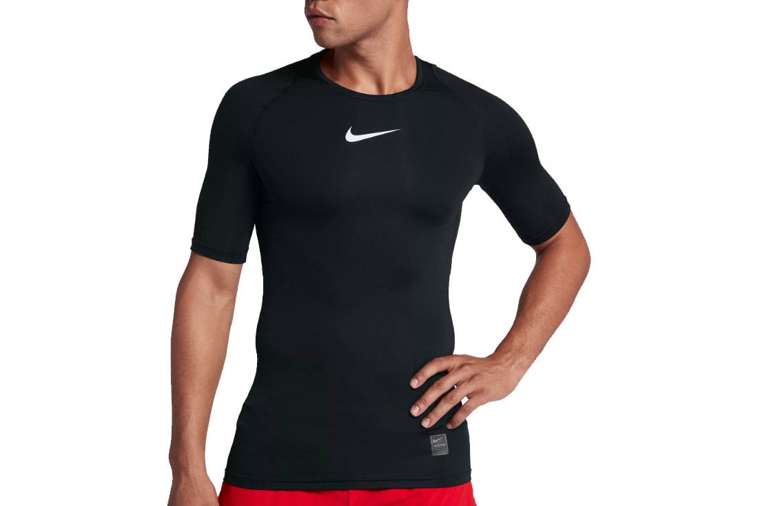 Marškinėliai vyrams Nike Pro Top Compression Short Sleeve 838091-010, juodi kaina ir informacija | Sportinė apranga vyrams | pigu.lt