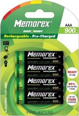 Memorex Akumulator AAA / R03 900mAh 4 vnt. kaina ir informacija | Elementai | pigu.lt