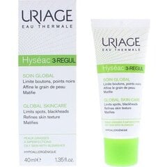 Veido kremas riebiai, probleminei odai Uriage Hyseac 3-Regul Global Skin-Care 40 ml kaina ir informacija | Veido kremai | pigu.lt