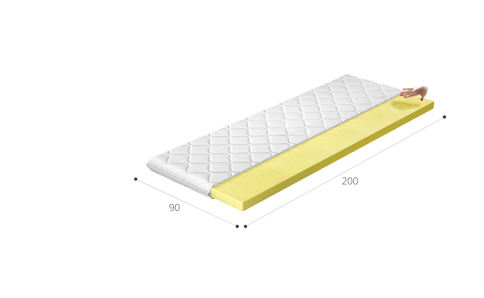 Antčiužinis NORE Visco, 90x200 cm kaina ir informacija | Antčiužiniai | pigu.lt