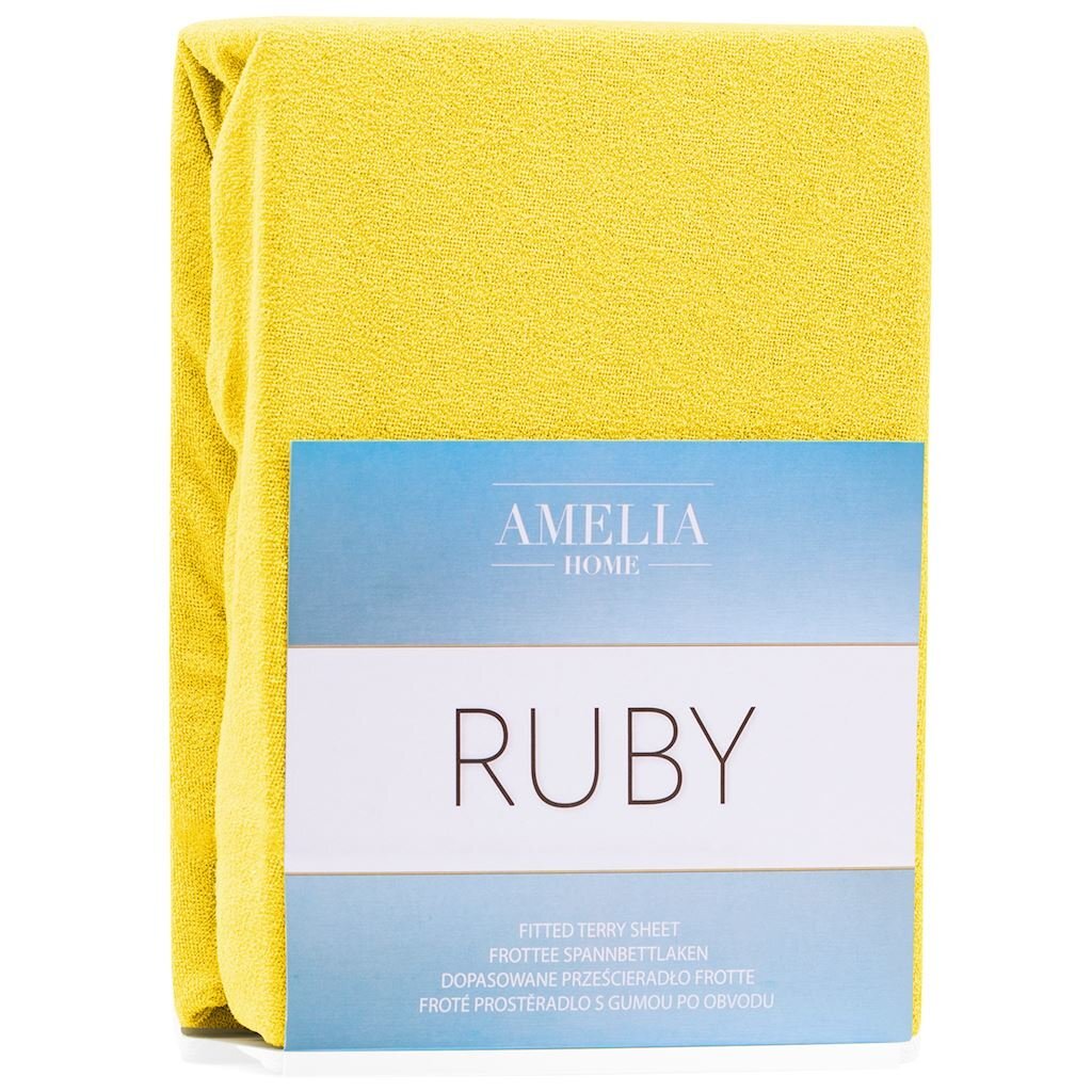 AmeliaHome frotinė paklodė su guma Ruby, 90x200 cm цена и информация | Paklodės | pigu.lt