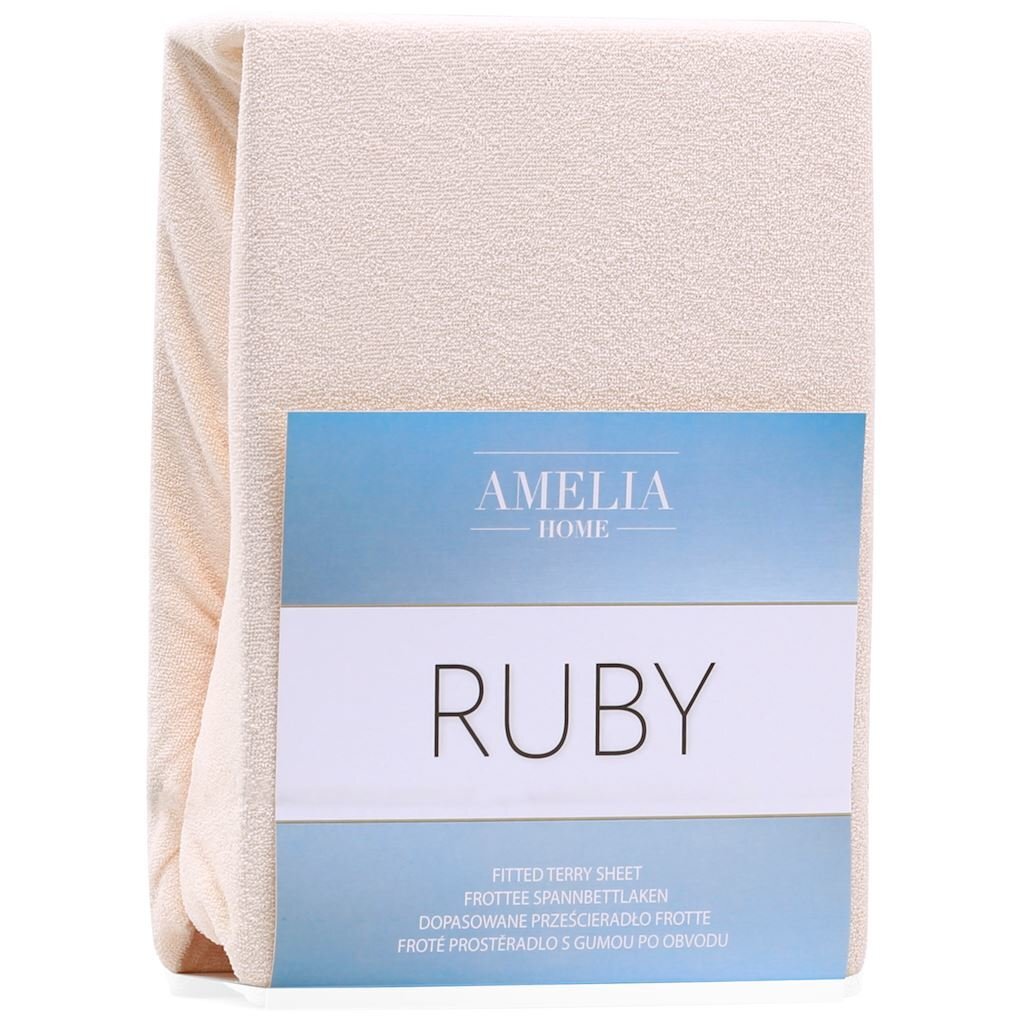 AmeliaHome frotinė paklodė su guma Ruby, 90x200 cm kaina ir informacija | Paklodės | pigu.lt