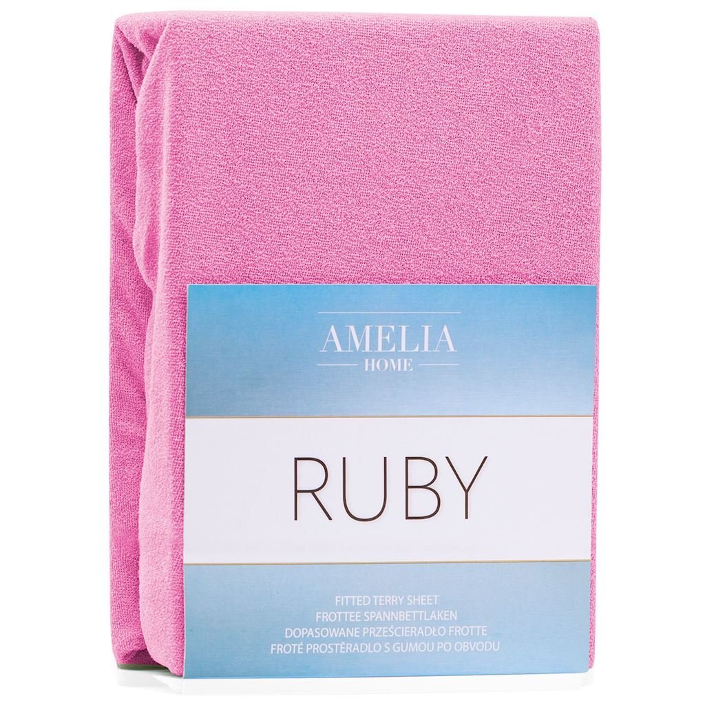 AmeliaHome frotinė paklodė su guma Ruby, 120x200 cm kaina ir informacija | Paklodės | pigu.lt