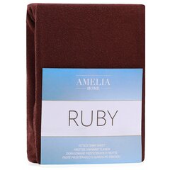 Простынь на резинке AmeliaHome Terry Ruby 80/90x200 см цена и информация | Простыни | pigu.lt