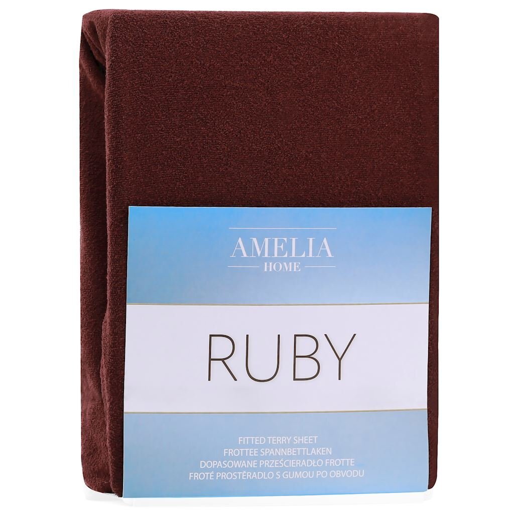 AmeliaHome frotinė paklodė su guma Ruby, 180x200 cm kaina ir informacija | Paklodės | pigu.lt