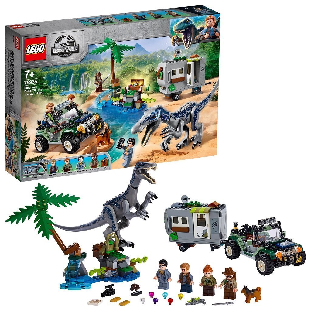 75935 LEGO® Jurassic World Susidūrimas su barioniksu kaina ir informacija | Konstruktoriai ir kaladėlės | pigu.lt