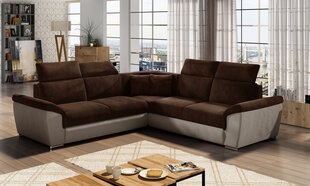 Универсальный угловой диван Federico, темно-коричневый/кремовый цена и информация | Угловые диваны | pigu.lt