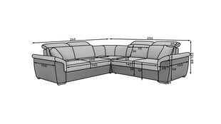 Универсальный угловой диван Federico, синий/серый цена и информация | Угловые диваны | pigu.lt