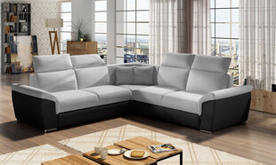 Универсальный угловой диван Federico, светло-серый/черный цена и информация | Угловые диваны | pigu.lt
