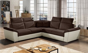 Универсальный угловой диван Federico, коричневый/кремовый цена и информация | Угловые диваны | pigu.lt