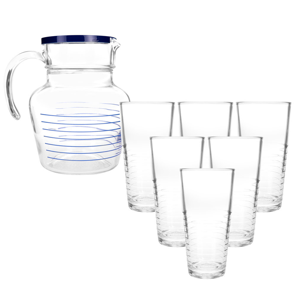Luminarc ąsotis su stiklinėmis Florero Rynglit Blue, 7 dalių цена и информация | Taurės, puodeliai, ąsočiai | pigu.lt