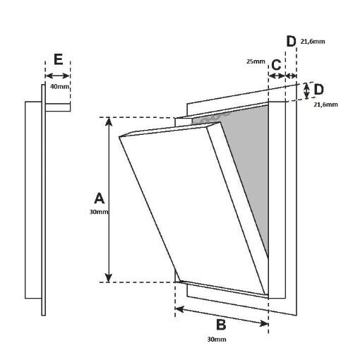 Revizinės aliuminės durelės plytelėms, 300x300x12.5mm kaina ir informacija | Revizinės durelės, priedai | pigu.lt