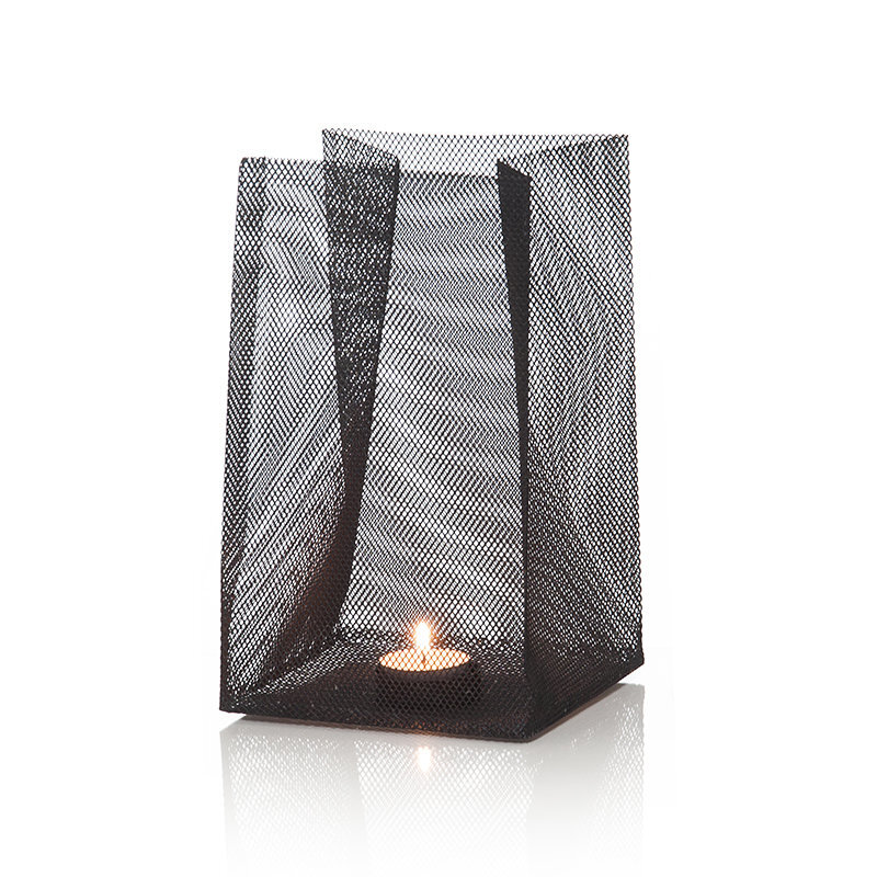 Žvakidė metalinė tinklinė 14x14x23 cm. kaina ir informacija | Žvakės, Žvakidės | pigu.lt