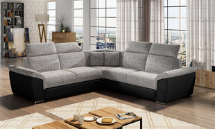 Универсальный угловой диван Federico, серый/черный цена и информация | Угловые диваны | pigu.lt
