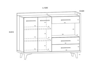 Komoda Meblocross Box 02 2D3S, tamsiai ruda/balta цена и информация | Комоды | pigu.lt