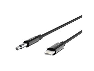 Кабель Belkin AV10172bt03-BLK, Lightning - 3.5 mm Minijack, 0.9 m цена и информация | Кабели для телефонов | pigu.lt