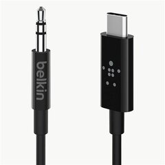 Belkin F7U079bt06-BLK, USB-C/Aux 3.5 мм, 1.8 м цена и информация | Кабели и провода | pigu.lt