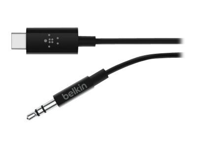 Belkin F7U079bt06-BLK, USB-C/Aux 3.5 mm, 1.8 m цена и информация | Kabeliai ir laidai | pigu.lt