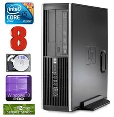 HP 8100 Elite SFF i5-650 8GB 1TB GT1030 2GB DVD WIN10Pro [refurbished] цена и информация | Стационарные компьютеры | pigu.lt