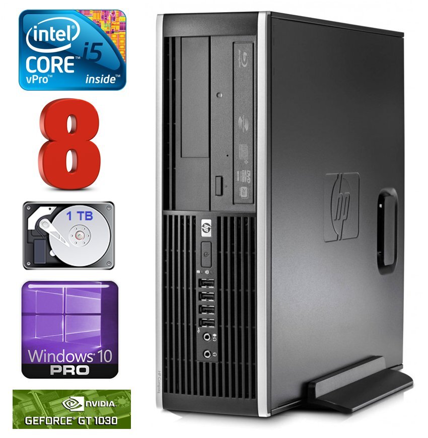 HP 8100 Elite SFF i5-650 8GB 1TB GT1030 2GB DVD WIN10Pro цена и информация | Stacionarūs kompiuteriai | pigu.lt