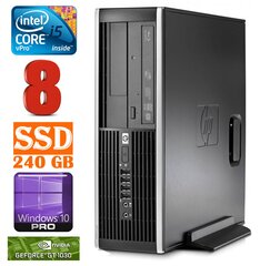 HP 8100 Elite SFF i5-650 8GB 240SSD GT1030 2GB DVD WIN10Pro kaina ir informacija | Stacionarūs kompiuteriai | pigu.lt