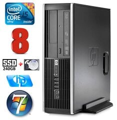 HP 8100 Elite SFF i5-650 8GB 240SSD+2TB DVD WIN7Pro kaina ir informacija | Stacionarūs kompiuteriai | pigu.lt