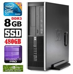 HP 8100 Elite SFF i5-650 8GB 480SSD GT1030 2GB DVD WIN10Pro [refurbished] цена и информация | Stacionarūs kompiuteriai | pigu.lt