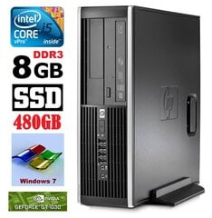 HP 8100 Elite SFF i5-650 8GB 480SSD GT1030 2GB DVD WIN7Pro [refurbished] цена и информация | Стационарные компьютеры | pigu.lt