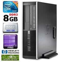 HP 8100 Elite SFF i5-650 8GB 960SSD GT1030 2GB DVD WIN10Pro [refurbished] цена и информация | Stacionarūs kompiuteriai | pigu.lt