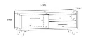 ТВ столик Meblocross Box 08 1D1S, темно-коричневый/белый цена и информация | Тумбы под телевизор | pigu.lt