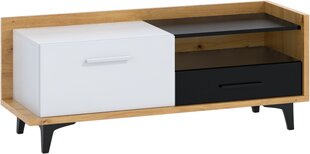 TV staliukas Meblocross Box 08 1D1S, šviesios ąžuolo/baltos spalvos kaina ir informacija | TV staliukai | pigu.lt