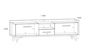 ТВ столик Meblocross Box 09 2D1S, темно-коричневый/белый цена и информация | Тумбы под телевизор | pigu.lt