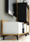 TV staliukas Meblocross Box 09 2D1S, rudas/baltas kaina ir informacija | TV staliukai | pigu.lt