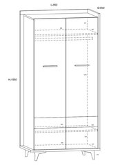 Spinta Meblocross Box 10 2D, švesiai ruda/balta kaina ir informacija | Spintos | pigu.lt