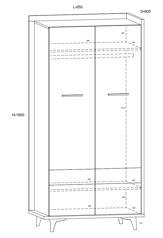 Spinta Meblocross Box 10 2D, šviesios ąžuolo/baltos spalvos цена и информация | Spintos | pigu.lt