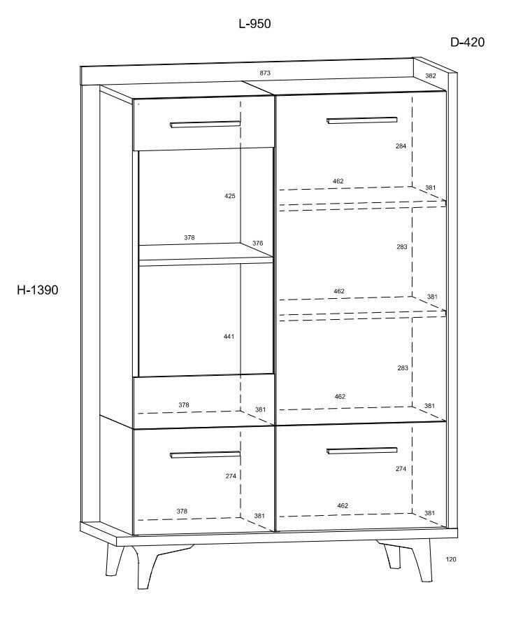 Vitrina Meblocross Box 13 3D, šviesiai ruda/balta kaina ir informacija | Vitrinos, indaujos | pigu.lt