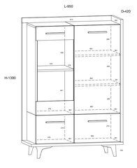 Витрина Meblocross Box 13 3D, коричневая/белая цена и информация | Витрины, серванты | pigu.lt