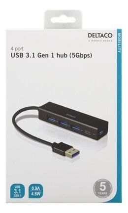 Jungčių stotelė Deltaco UH-487, USB3.1 kaina ir informacija | Adapteriai, USB šakotuvai | pigu.lt