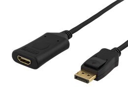 Deltaco DP-HDMI36-K, DP/HDMI, 1 m цена и информация | Кабели и провода | pigu.lt