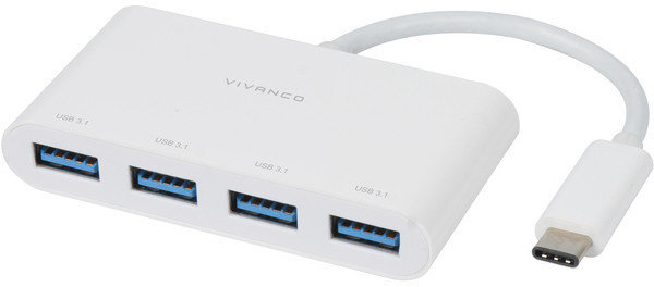 Vivanco USB hub 4-port USB-C Super Speed (45384) kaina ir informacija | Adapteriai, USB šakotuvai | pigu.lt