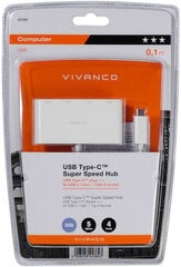 Vivanco USB hub 4-port USB-C Super Speed (45384) kaina ir informacija | Adapteriai, USB šakotuvai | pigu.lt