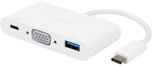 Адаптер VIVANCO USB C - USB C / USB 3.1 A / VGA, 0.1 м цена и информация | Адаптеры, USB-разветвители | pigu.lt