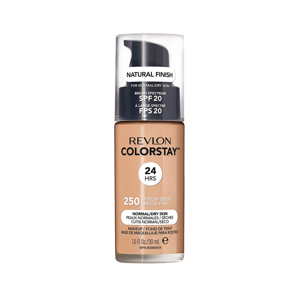 Makiažo pagrindas normaliai ir sausai veido odai Revlon ColorStay Makeup SPF20, 250 Fresh Beige, 30 ml цена и информация | Makiažo pagrindai, pudros | pigu.lt