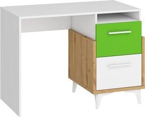 Письменный стол Meblocross Hey 03, белый/зеленый цена и информация | Компьютерные, письменные столы | pigu.lt