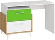 Rašomasis stalas Meblocross Hey 04, baltas/žalias kaina ir informacija | Kompiuteriniai, rašomieji stalai | pigu.lt