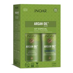 Drėkinantis plaukų priežiūros rinkinys su Argano aliejumi Inoar Argan Duo Kit: šampūnas 250 ml + kondicionierius 250 ml kaina ir informacija | Šampūnai | pigu.lt