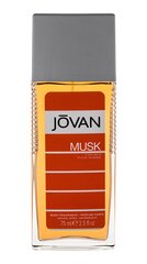 Ароматический спрей для тела для мужчин Jovan Musk 75 мл цена и информация | Мужская парфюмированная косметика | pigu.lt