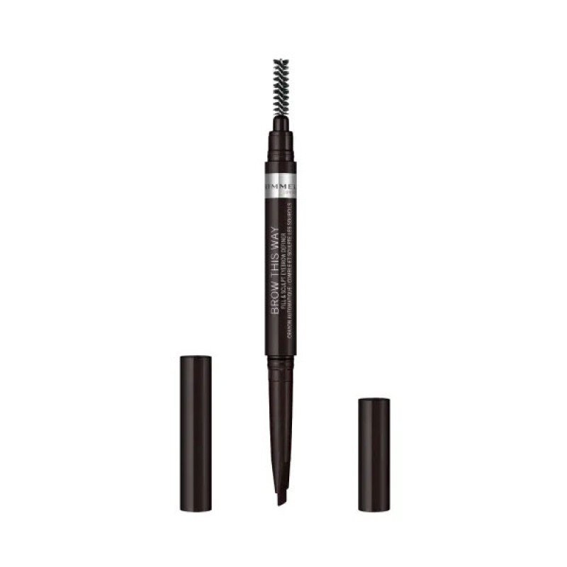 Antakių pieštukas su šepetėliu Rimmel This Way 0,25 g, 004 Soft Black цена и информация | Antakių dažai, pieštukai | pigu.lt