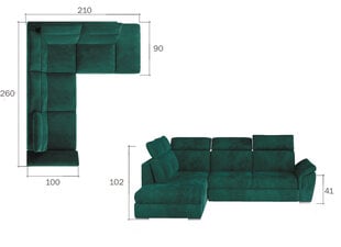 Мягкий угловой диван Loreto, желтый цена и информация | Угловые диваны | pigu.lt